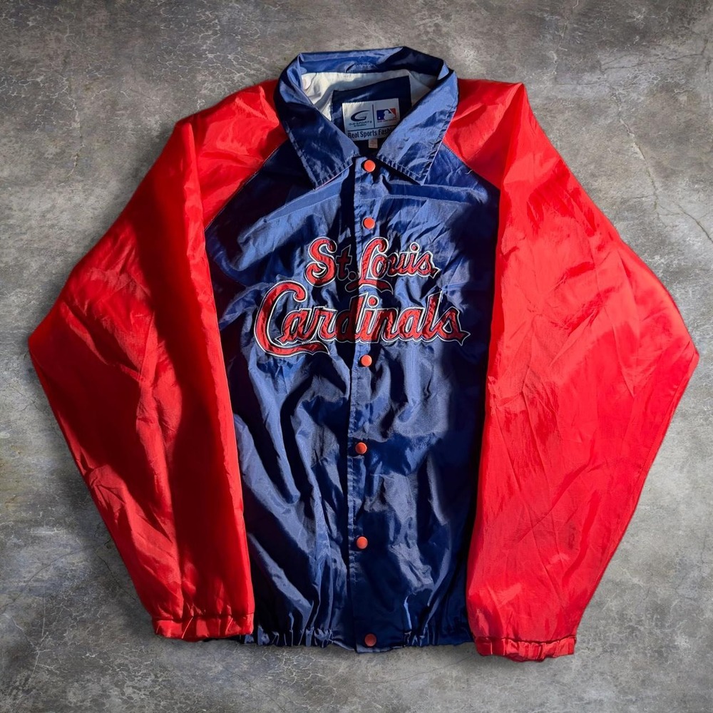 Vintage St Louis Cardinals G-III MLB Red Blue Coaches Jacket XL Embroidered